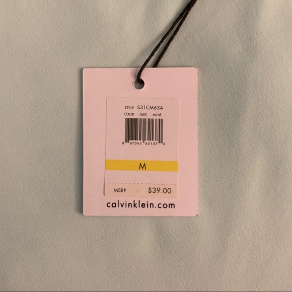 Calvin Klein Sea Foam Green / Mint Draped Top - Picture 5 of 5